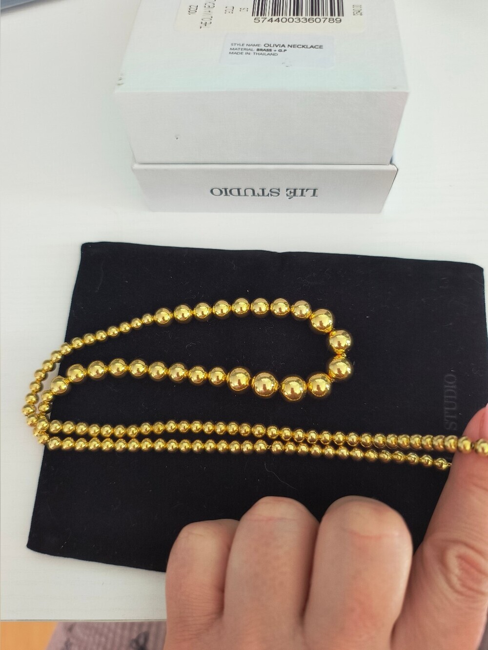NWB Lie Studio Olivia Necklace 18 Carat Golden Plated Brass 25 Inch Necklace - Picture 2 of 12